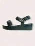 Black Ruffled Wedges - cunei